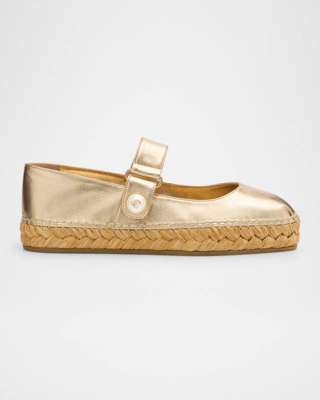 Fayence Metallic Mary Jane Ballerina Espadrilles